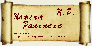 Momira Paninčić vizit kartica